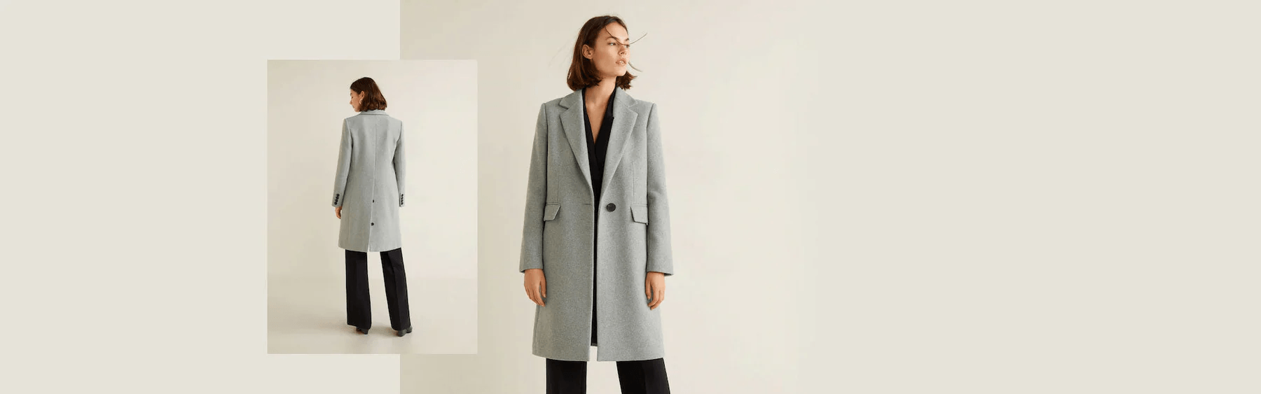 Fashion model in grey coat