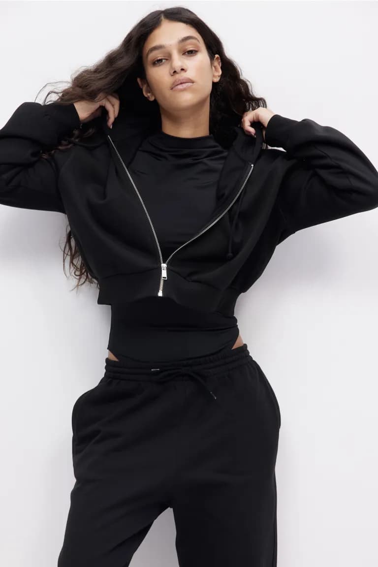 Áo hoodie lửng kéo khoá - Hình ảnh thứ 2